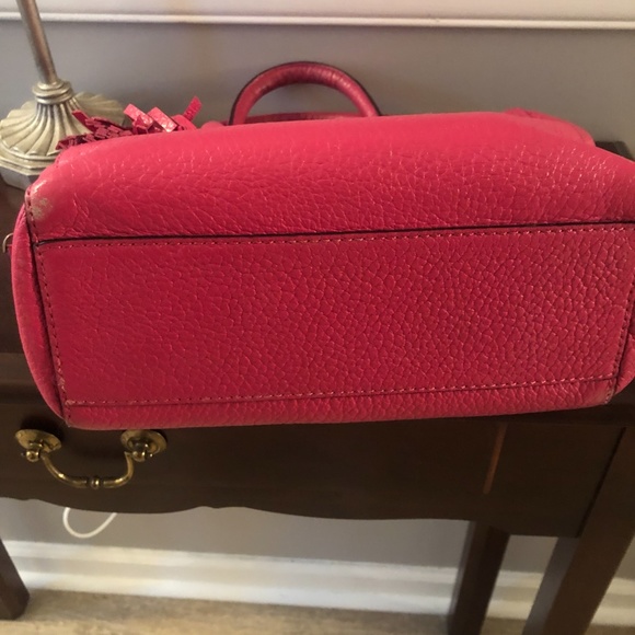 Kate Spade Dark Pink Leather Handbag with Tassel Zipper - Picture 5 of 10
